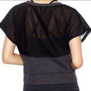 Lucy Black Short Sleeve Mesh Women's Top
